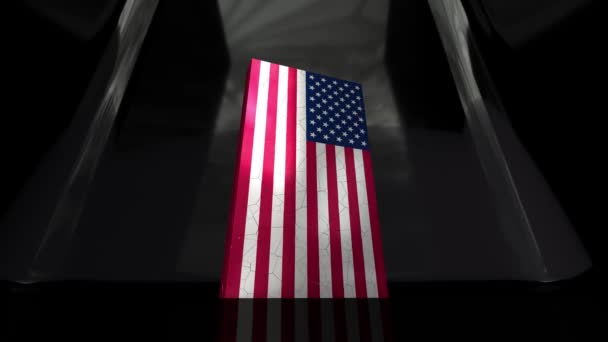 Instorten Vlag Verenigde Staten Van Amerika Amerikaanse — Stockvideo