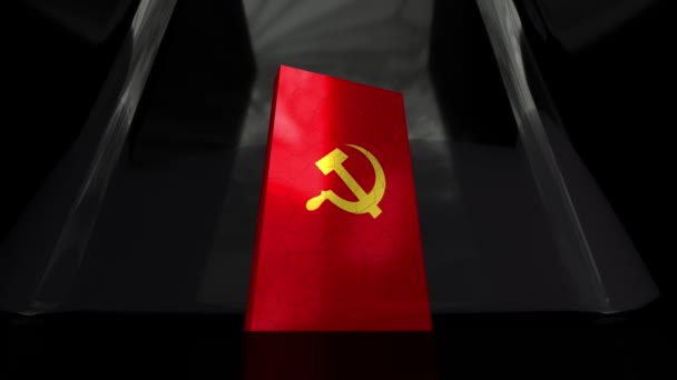 Communistisch Communisme Vlag Rusland Ussr Sovjet Koude Oorlog Socialistische Hamer — Stockvideo