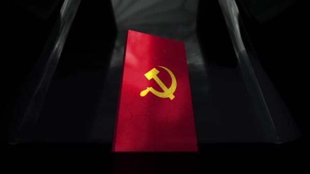 Kommunistisk Kommunism Flagga Ryssland Ussr Sovjet Kallt Krig Socialistisk Hammare — Stockvideo