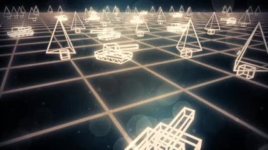 Retro 80 'lerin oyun tankları VHS video savaş vektör arcade tron kablo 4k
