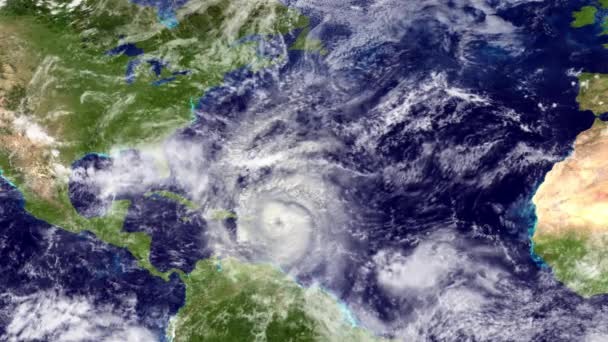 Ouragan Espace Satellite Terre Tempête Typhon Climat Nuages Météo — Video