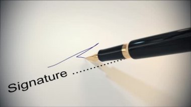 Kalem imzası kontrat fıskiyesi el yazısı kağıt 4k