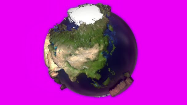 Earth Space Extruded Turning Spinning Globe World Blue Marble Satellite — Stock Video