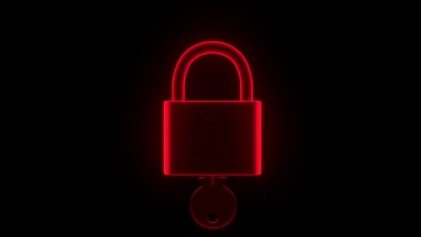 Padlock Hologramme Déverrouiller Clé Sécurité Sécurité Hack Mot Passe — Video