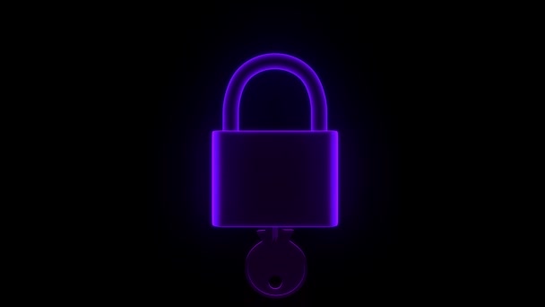 Padlock Hologram Membuka Kunci Kunci Keamanan Keamanan Keamanan Hack Password — Stok Video