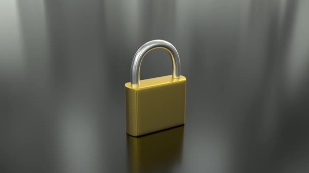 Padlock Άνοιγμα Ξεκλειδώσετε Κλειδαριά Κλειδί Ασφαλείας Προστασία Hack Κωδικό Πρόσβασης — Αρχείο Βίντεο