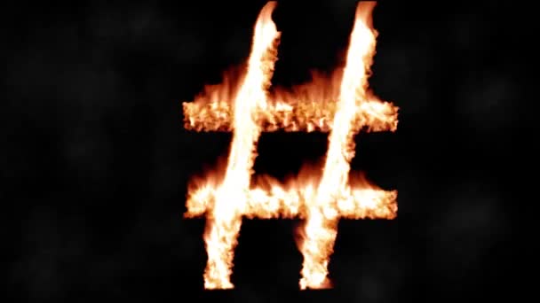 Hashtag Hash Tag Hot Text Brand Branding Iron Metal Flaming — Stock Video