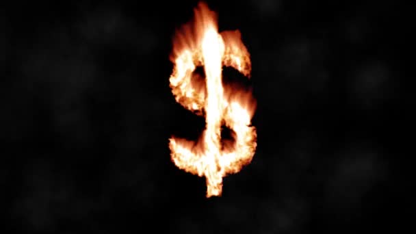 Dollar Sign Money Hot Text Brand Branding Iron Metal Flaming — Stock Video