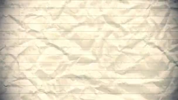 Анимация Движения Заднем Плане Скомканная Подкладка Школьных Блокнотов Петля — стоковое видео