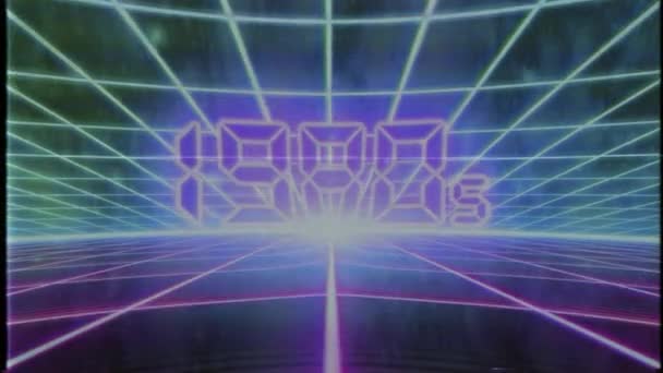 80年代Vhs录像带游戏内景矢量街机线框1980年代4K — 图库视频影像