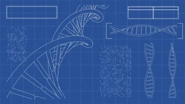 Progetto Dna Rna Doppia Elica Microscopio Elettronico Scienza Lenta Primo — Video Stock