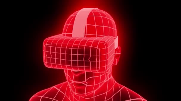 Réalité Virtuelle Casque Hologramme Futuriste Animation Hmd Game Tech Loop — Video