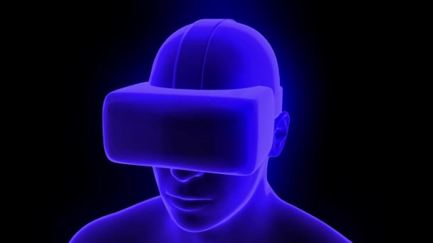 Virtual Reality Headset Hologram Futuristic Animation Hmd Game Tech Loop — Stock Video