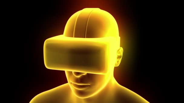 Virtuell Verklighet Headset Hologram Futuristiska Animation Hmd Spel Tech Loop — Stockvideo