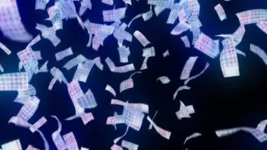 Para neon 80 'lerin kablo çerçevesi düşüyor Yuan oyun salonu Çin parası kazan 4K yağmur yağdır