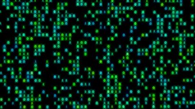 Yeşil mavi döngüde parlayan veri akışı ikili