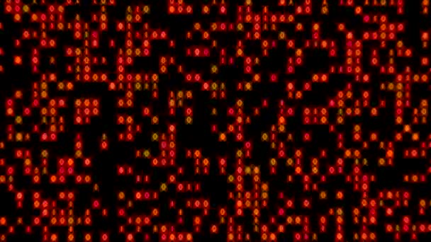 Zoom lumineux binaire de flux de données bleu vert — Video