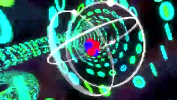 Atom persecución a través de agujero de gusano binario pArt Objectsicle acelerador LHC — Vídeos de Stock