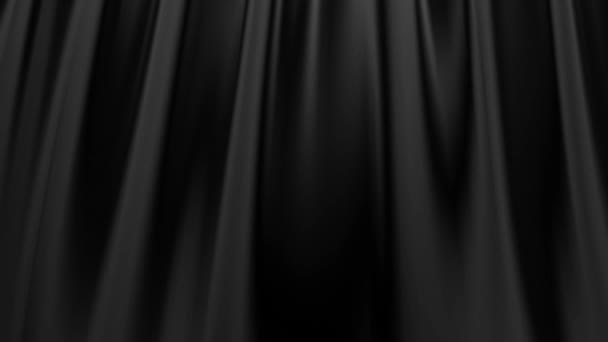 Silk satin elegant flowing background loop black — Stock Video