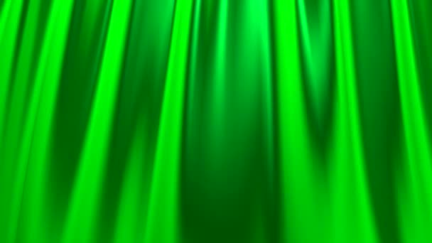 Silk satin elegant flowing background loop green — Stock Video