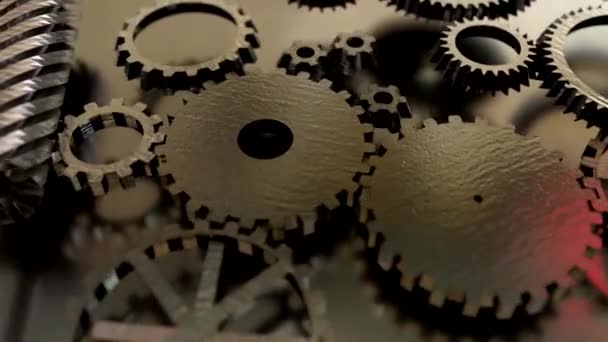 旋转系统齿轮箱的钟表装置的齿轮齿轮 — 图库视频影像