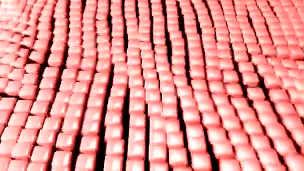 Vzory toku mřížky krychle vychýl abstraktní pozadí růžová červená 2 — Stock video