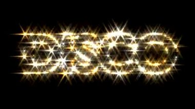 Glitter altın gümüş köpüklü disko logo metin