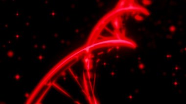 DNA Rna çift sarmal yavaş izleme atış closeup derinliği alan Dof kırmızı