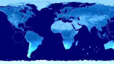 Savaş odası çevrimi mavi dünya harita yüksek teknoloji dijital uydu verileri görüntülemek