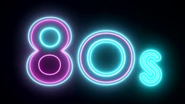 80s neon işareti ışıkları logo metin çok renkli parlak