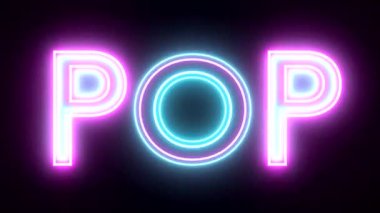 Neon işareti ışıkları logo metin çok renkli parlayan pop