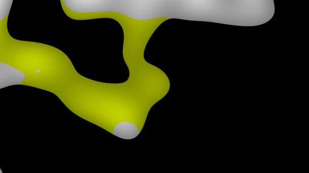 Paint blobs fluindo fundo abstrato amarelo — Vídeo de Stock