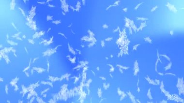 Mavi döngüde düşen kar taneleri