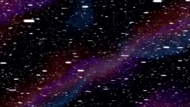 Ruimtevaart horizontale warp snelheid hyperspace via starfield nevel r-l — Stockvideo
