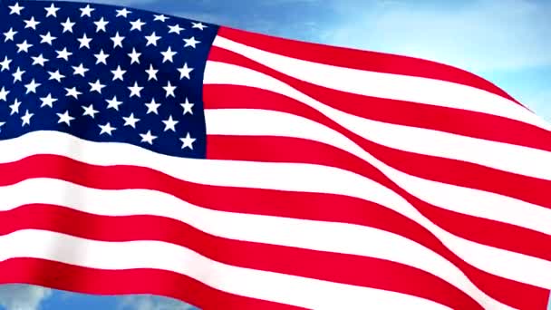 USA amerikai zászló Vértes integetett ellen, Blue Sky varrat nélküli hurok Cg