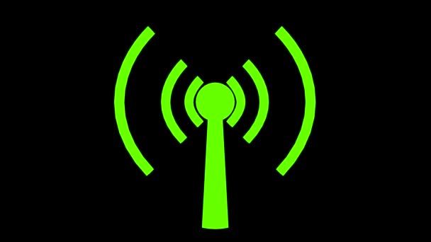 Wifi internet inalámbrico netrwork net connection icon logo wi-fi wi fi — Vídeos de Stock