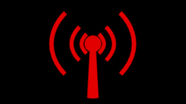 WiFi bez drutu internet netrwork netto połączenia ikona logo wi-fi wi fi — Wideo stockowe