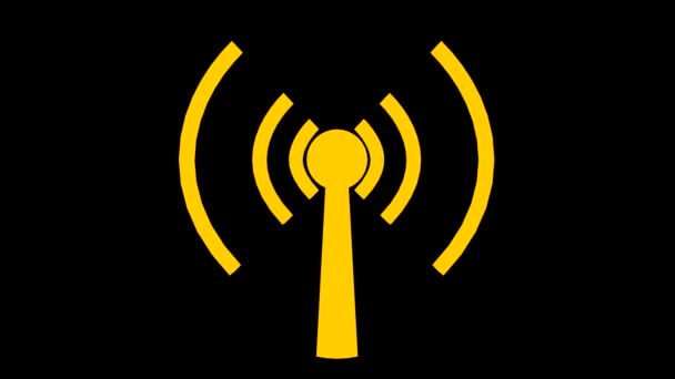 WiFi bez drutu internet netrwork netto połączenia ikona logo wi-fi wi fi — Wideo stockowe