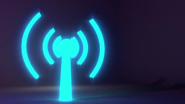 Wifi kablosuz internet netrwork ağ bağlantı simgesi logo wi-fi wi fi — Stok video