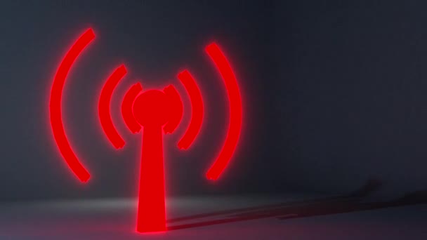 WiFi ασύρματη Διαδίκτυο netrwork καθαρή σύνδεση εικόνα λογότυπο wi-fi wi fi — Αρχείο Βίντεο
