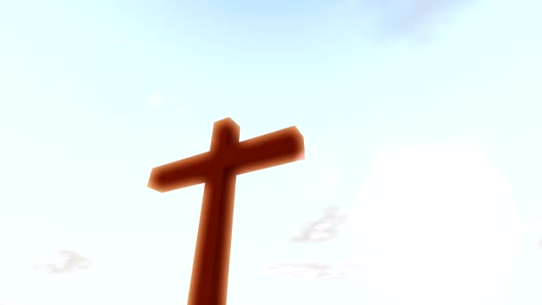 Croix crucifix avec le temps nuages et le soleil christian 