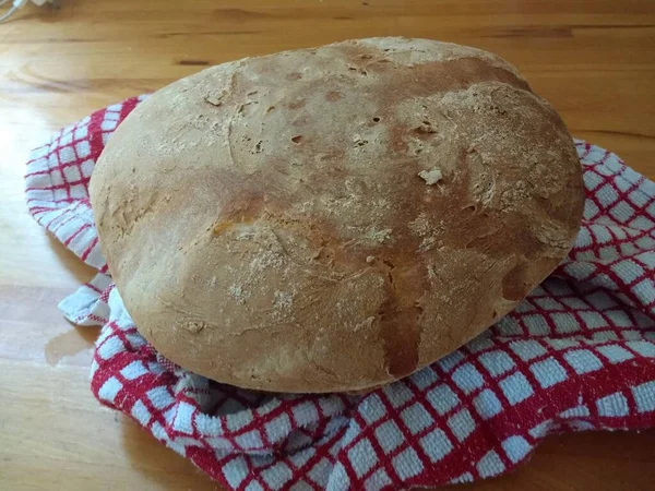 Close Hot Bread Home Made Baked Sour Tough Delicious Bread — Foto de Stock