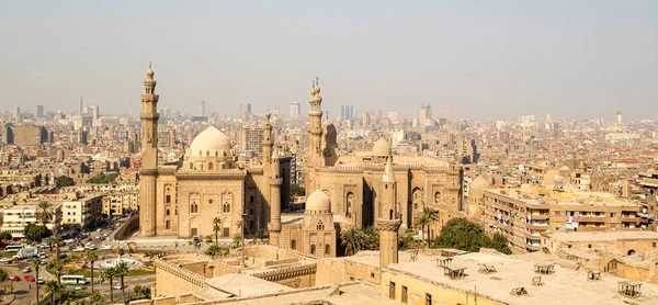 Vista Panorâmica Para Mesquitas Rifai Sultan Hassan Cairo Egito Foto — Fotografia de Stock