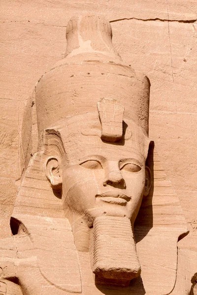 Porträtt Ramesses Staty Vid Abu Simbel Tempel Egypten — Stockfoto