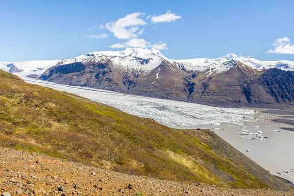 Vue Sur Glacier Skaftafell Par Une Journée Ensoleillée Été Islande — Photo