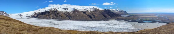 Panoramatický Výhled Ledovec Skaftafell Slunečného Letního Dne Island — Stock fotografie