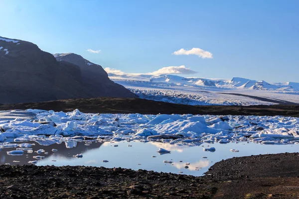 Veduta Del Lago Glaciale Fjallsarlon Una Serata Estiva Islanda — Foto Stock