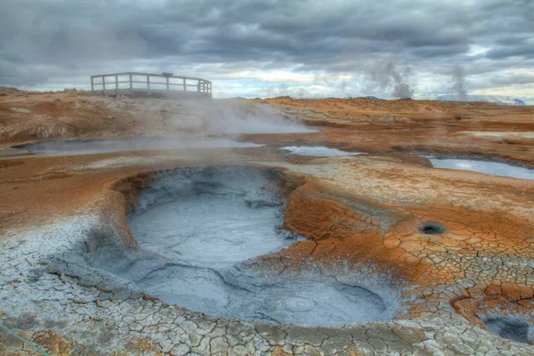Életveszélyes Vulkanikus Geotermikus Táj Namaskard Izland — Stock Fotó