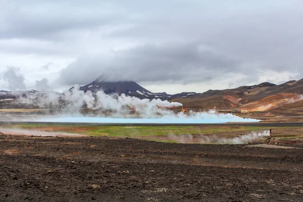 Elektrownie Geotermalne Namaskardzie Obszar Myvatn Islandii — Zdjęcie stockowe