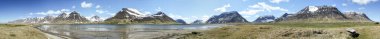 Westfjords, İzlanda 'daki bir dağ sırasının panoramik görüntüsü